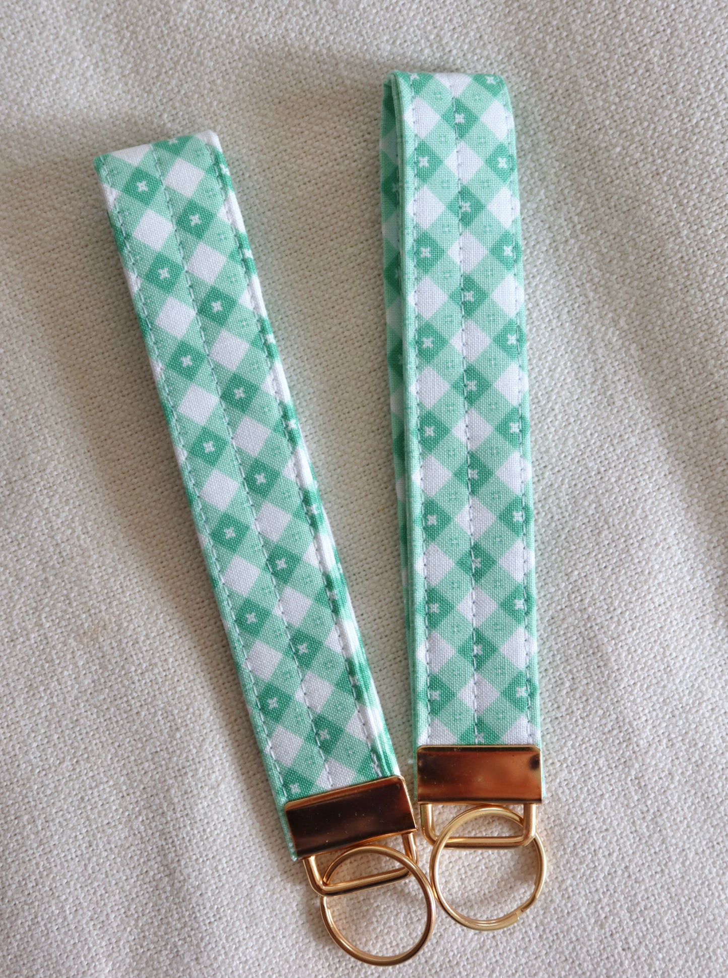 Star Gingham Keychain Wristlet