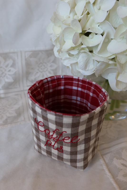 “Coffee Pls” Jar Coozie- Red