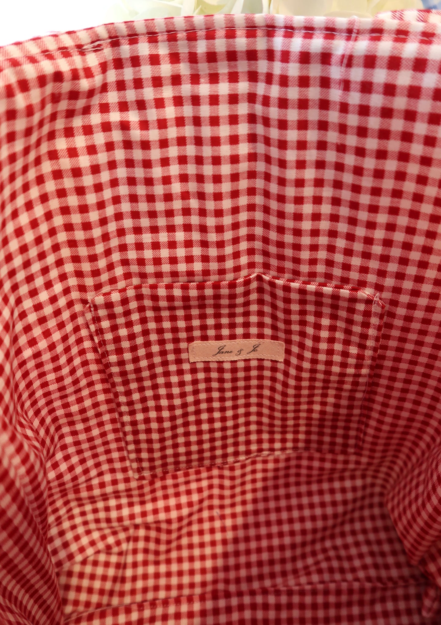 Red Patchwork Tote Bag