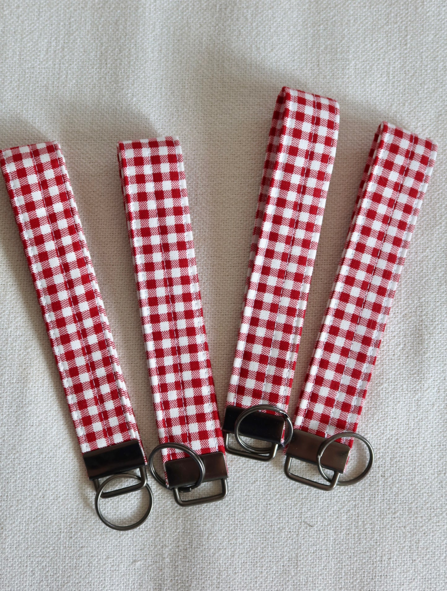 Red Gingham Keychain Wristlet
