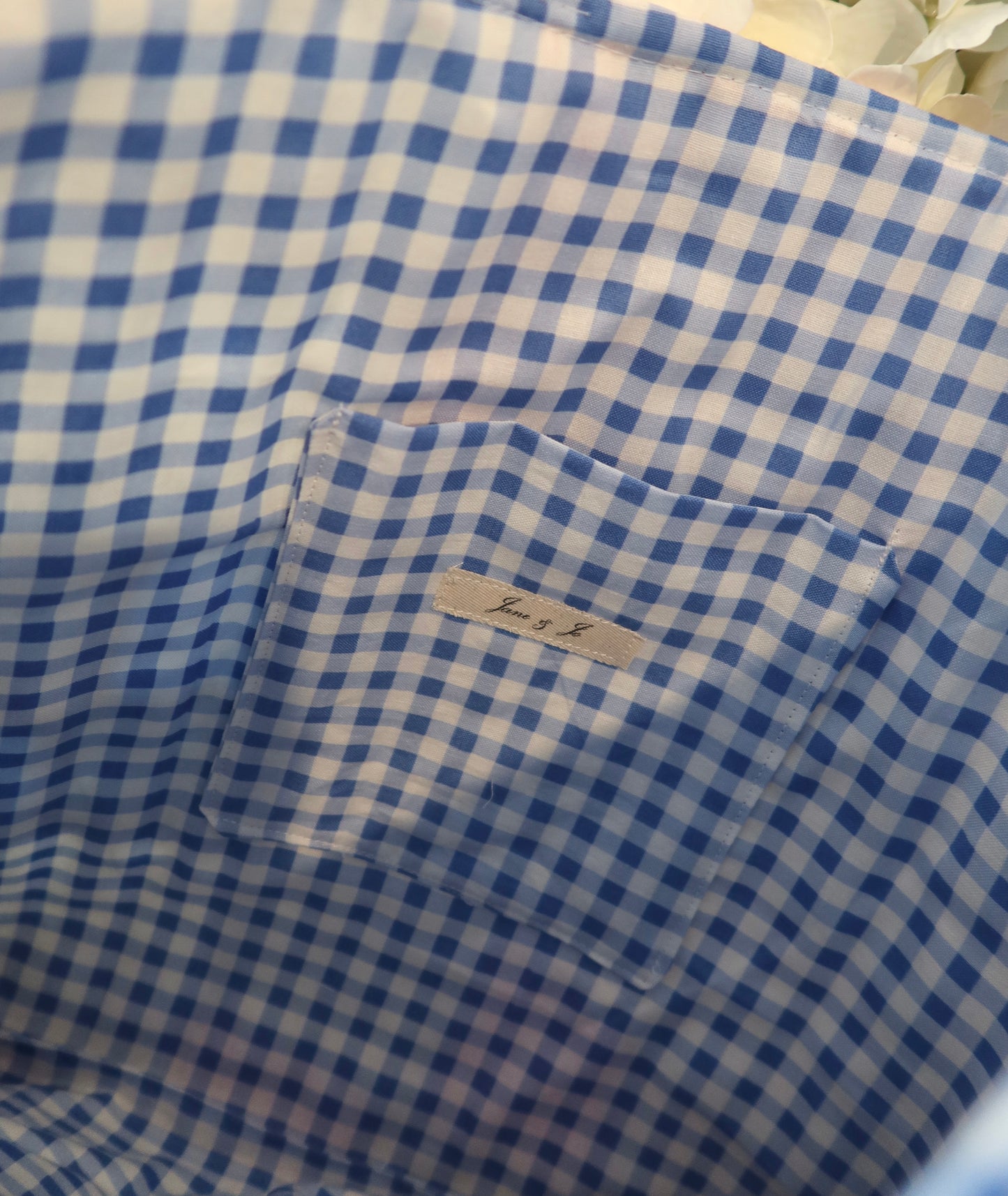 Blue Gingham Patchwork Tote