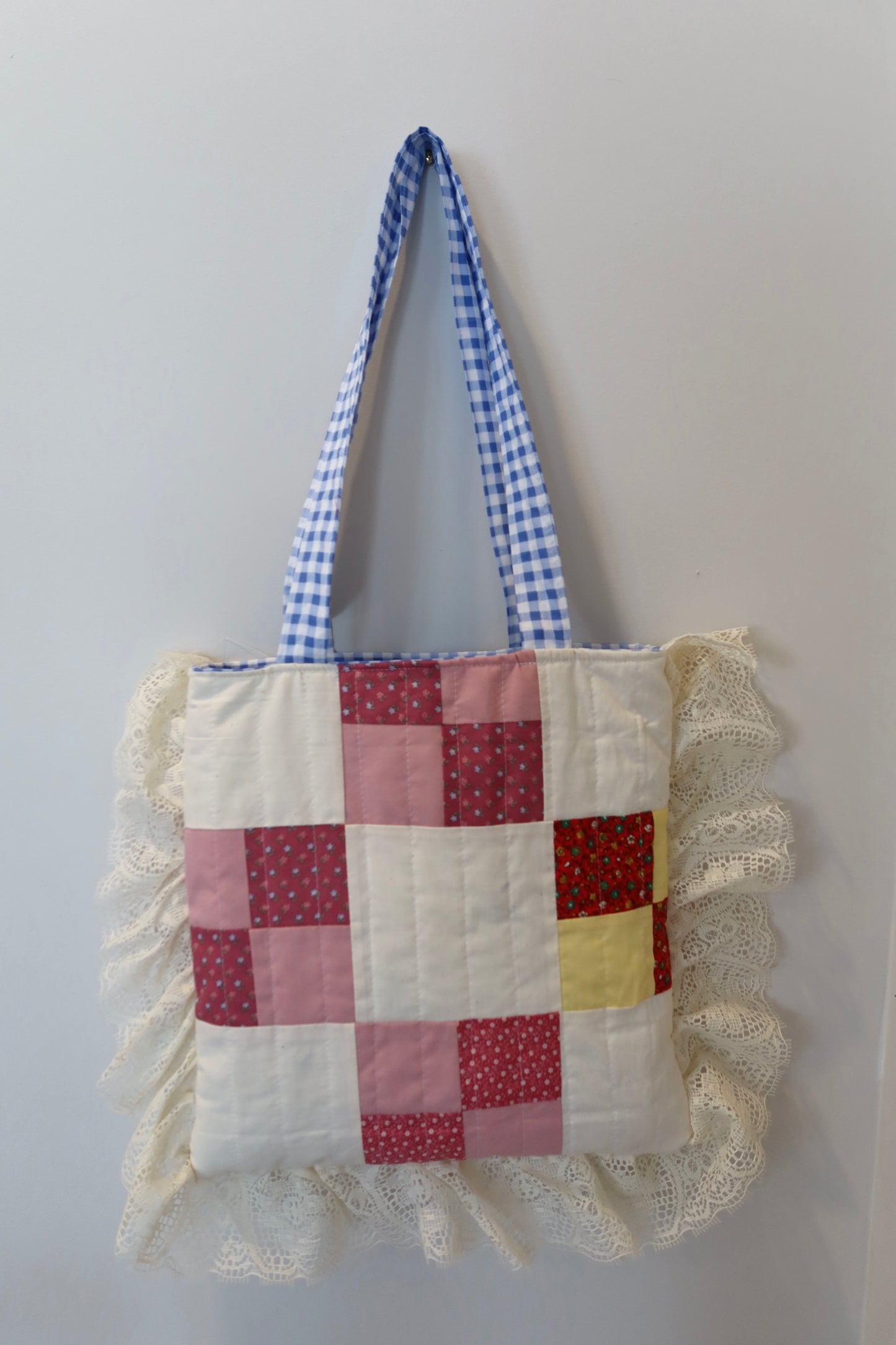 Ruffle Lace Patchwork Tote Bag