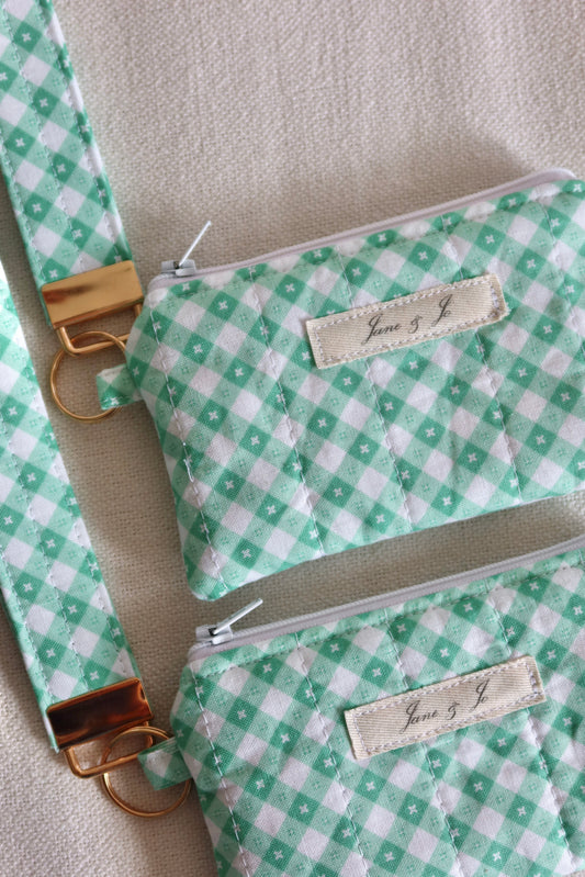Star Gingham Wristlet Wallet