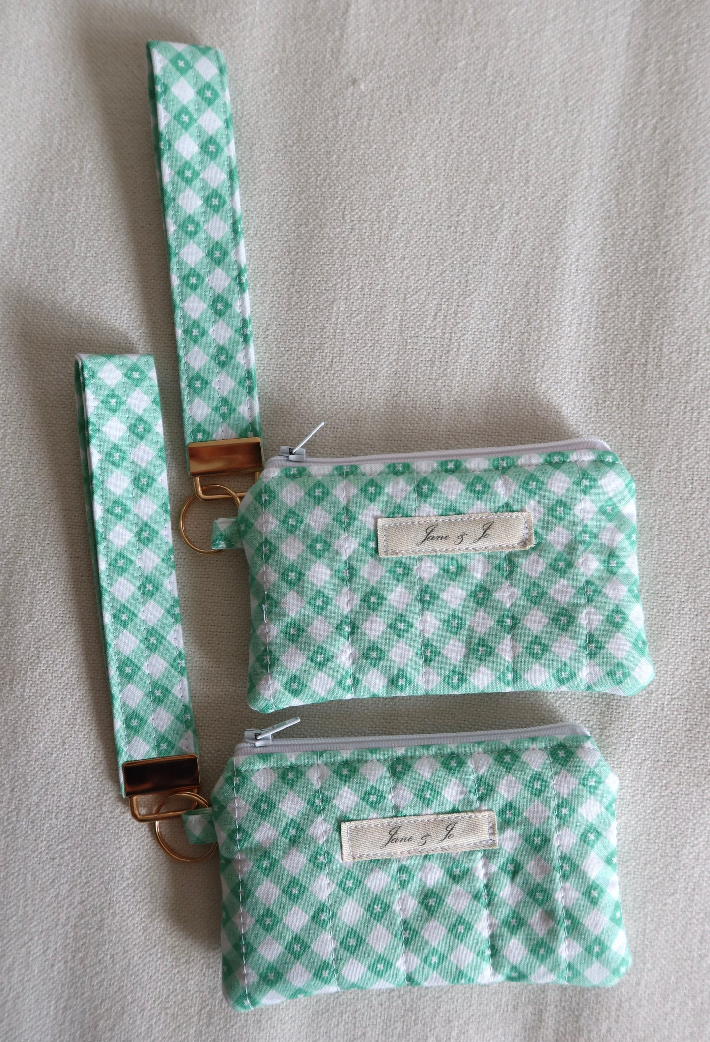 Star Gingham Wristlet Wallet