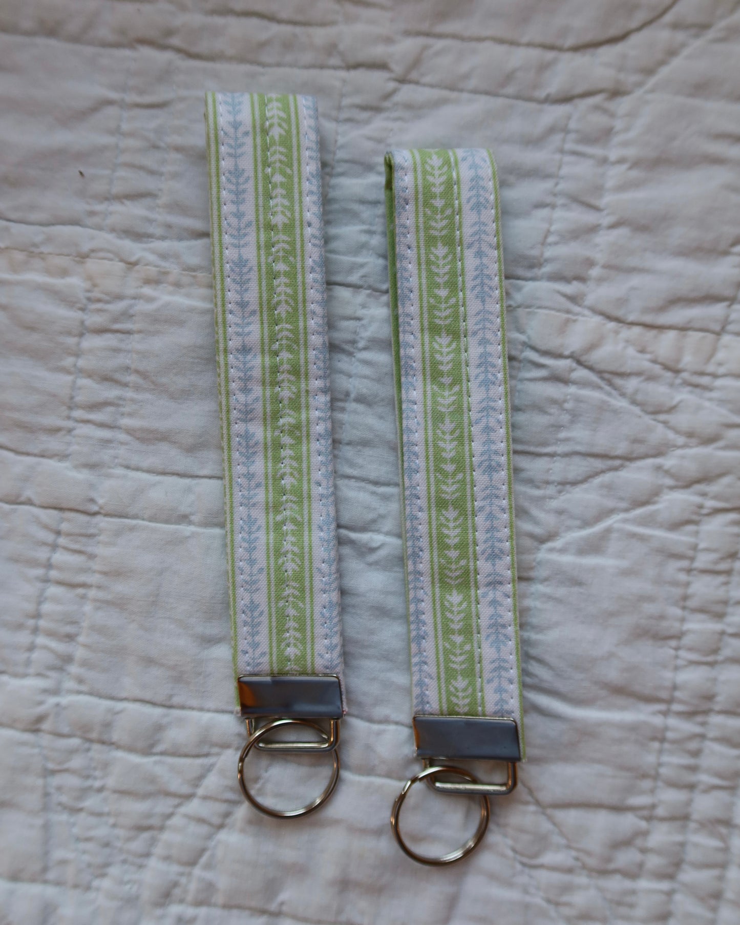 Green Stripe Keychain Wristlet