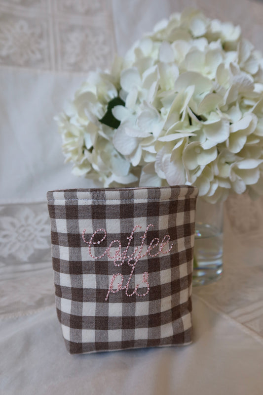 “Coffee Pls” Jar Coozie- Pink