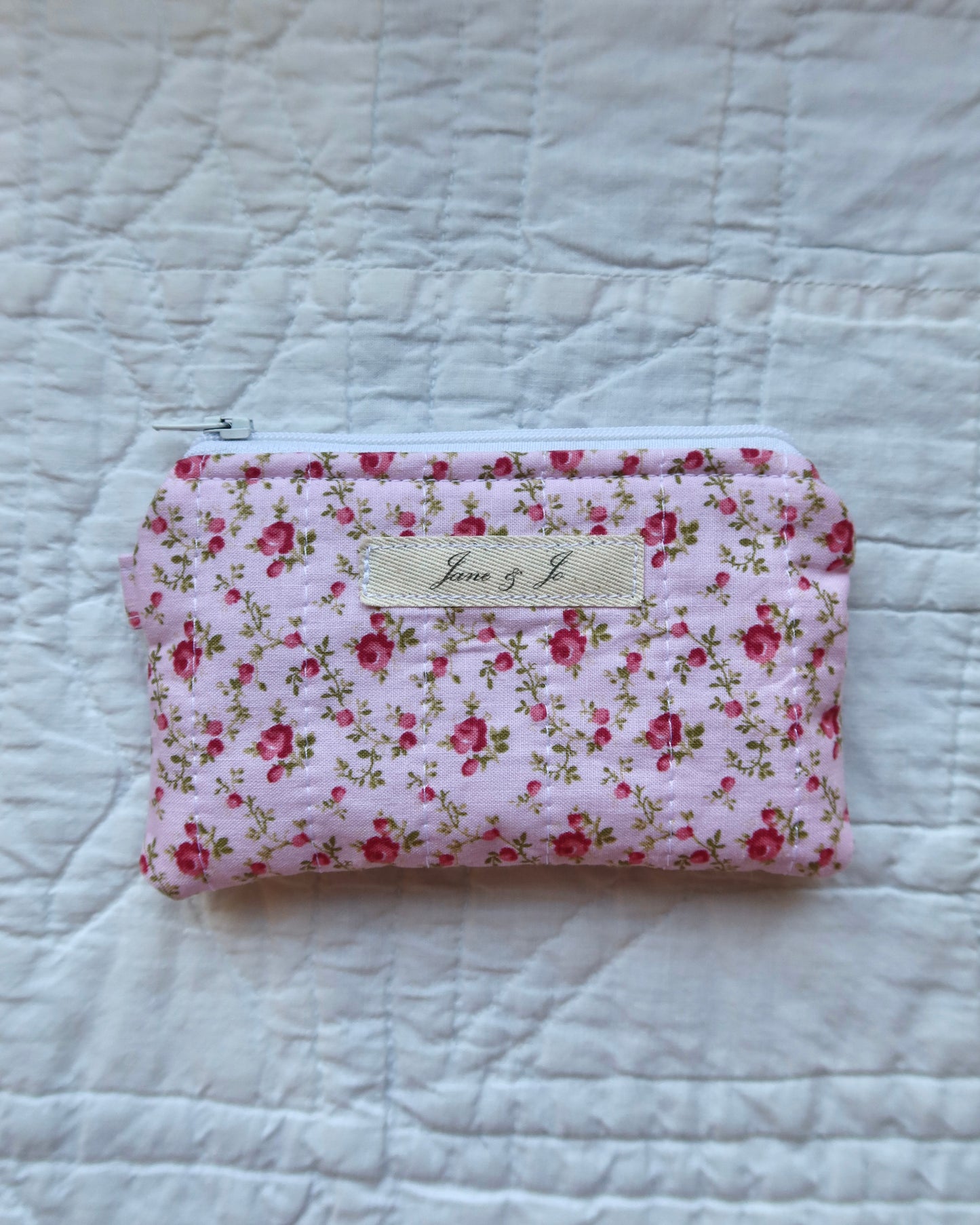 Pink Rose Keychain Wallet