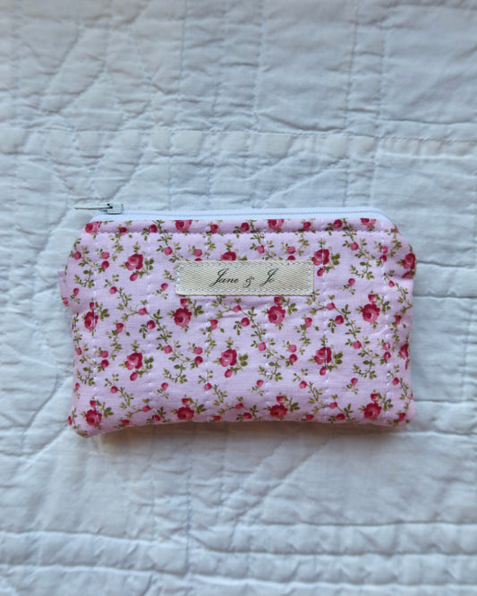 Pink Rose Keychain Wallet