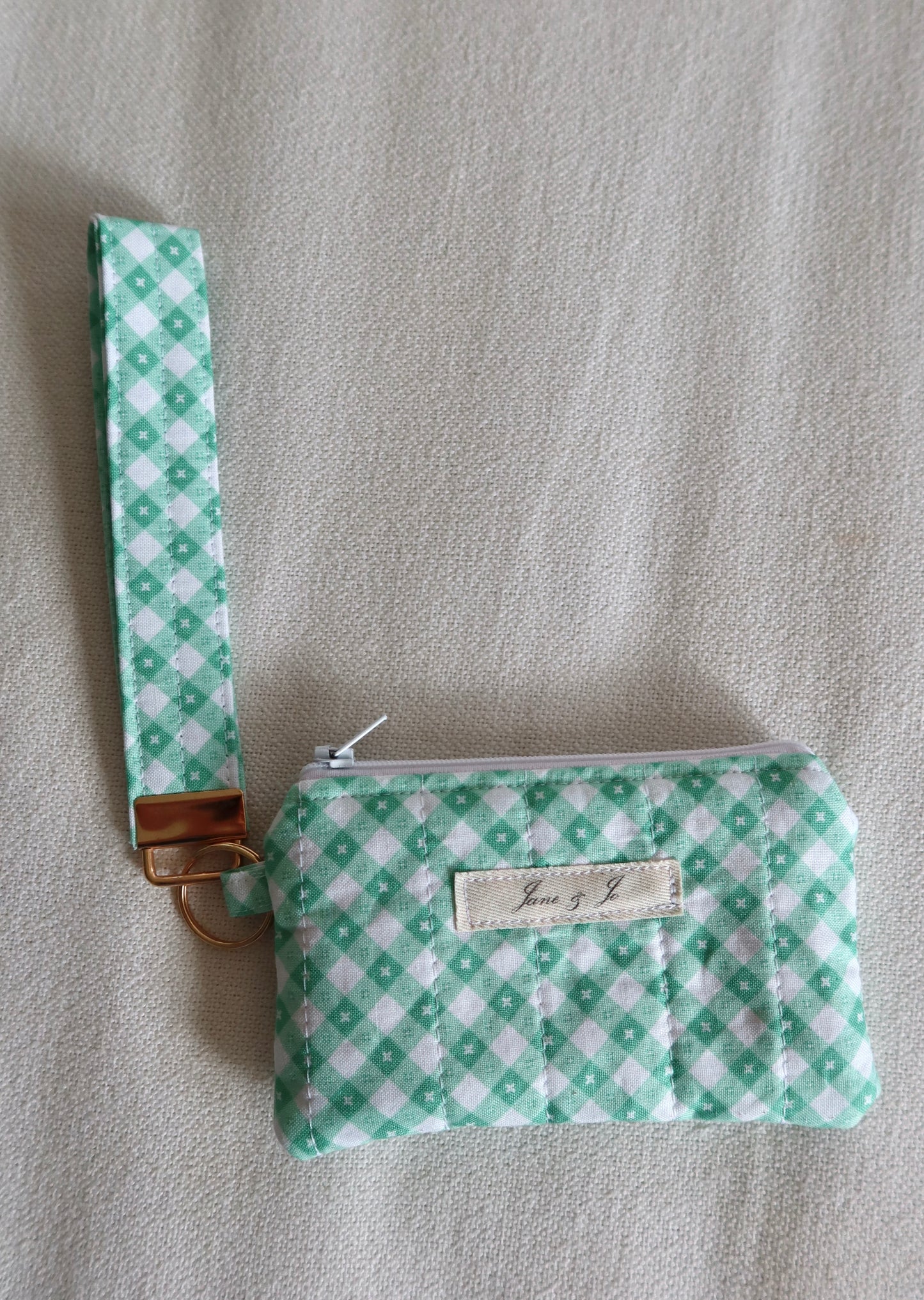 Star Gingham Wristlet Wallet